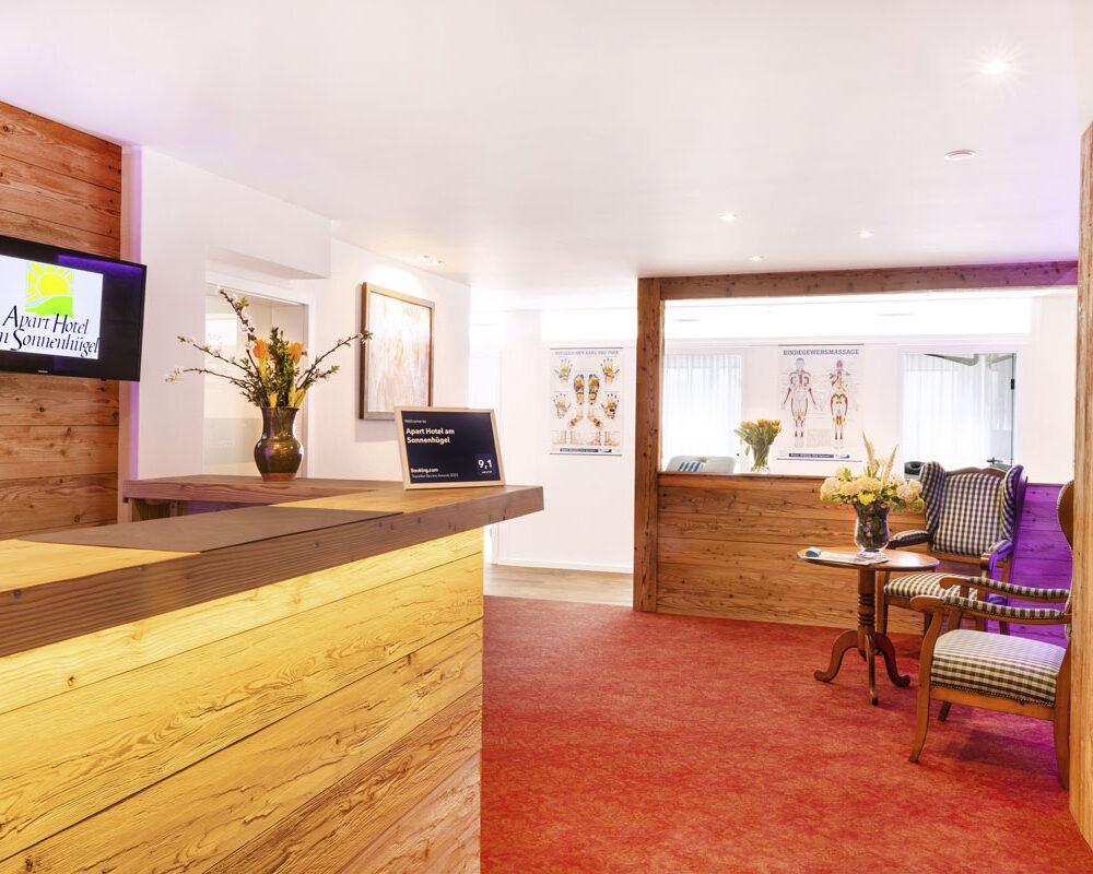 Empfangsbereich in der Massagepraxis